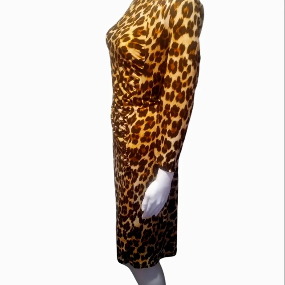 Lepord Print Sheath Dress Large - Picture 5 of 11